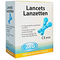Lancetas Esteriles 28G 100 unidades (Glucosa- Colesterol- tests rápidos..)